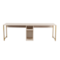 Miniatyrbild 4 av 9: Study Desk Twin Study Desk - Travertin, Guld