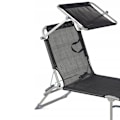Miniatyrbillede 3 af 5: Liggestol, daybed, justerbar havelænestol med baldakin, sort