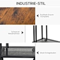 Miniatyrbillede 5 af 10: Sidebord C-Formet Rullevogn, Serveringsvogn, Sidebord, Træ + Metal, Sort + Valnød, 51X36X65 Cm
