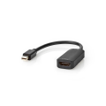 Pikkukuva 3 / 3: Mini DisplayPort kaapeli | DisplayPort 1.4 | Mini DisplayPort Uros | HDMI™ Ulostulo | 48 Gbps | Niklattu | 0.20 m | Pyöreä | PVC | Musta | Muovipussi