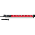 Miniatyrbillede 1 af 6: Alu-Line 8-vejs 19" Stikkontakt til afbryderbokse PG Stik 2,00 m Sort/Rød C14
