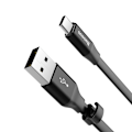 Pikkukuva 6 / 9: Litteä kaapeli USB-C USB-kaapeli pidikkeellä 2A 23cm musta