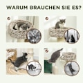 Miniatyrbild 7 av 10: Klapstolpe 87 cm högt kattträd med säng, tjock stam, kattskrapstolpe med sisalskrapstolpar, för katter upp till 6 kg, inomhus, brun