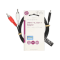 Miniatyrbild 2 av 2: USB-C™ Adapter | USB 3.2 Gen 1 | USB-C™ Hane | 2x RCA Hane | 1.00 m | Rund | Nickelplaterad | PVC | Svart | Label