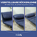 Miniatyrbillede 6 af 10: 2-i-1 sovesofa, stoleseng, justerbar foldemadras, gæsteseng i fløjlsbukslook, til soveværelse, stue, blå, 82 x 89 x 83 cm Aosom
