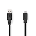 Pikkukuva 1 / 3: USB kaapeli | USB 2.0 | USB-A Uros | USB Micro-B Uros | 480 Mbps | Niklattu | 3.00 m | Pyöreä | PVC | Musta | Laatikko