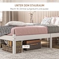 Miniatyrbillede 5 af 10: Sengeramme træseng med lamelramme, 208 x 96 cm sengeramme med sengegavl, enkeltsengstel til soveværelse, hvid