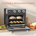 Pikkukuva 6 / 10: Miniuuni kiertoilmalla 20L miniuuni uunipellillä, grilliritilä ja murupelti, 90°C-230°C kuumailmakeitin 5 tilassa, paistokori, ajastin 60 min, 1400W,