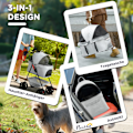 Miniatyrbillede 5 af 10: Hundevogn 3 i 1 hundevogn sammenfoldelig hundeboks, foldbar transportpose med drikkevareholder, hundevogn, kattevogn med 360° hjul kattevogn til minih