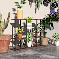 Miniatyrbild 3 av 10: 4-vånings växtställ, 61,5 cm högt blomsterställ för inomhusbruk utomhus, växthylla i trä, blomsterhylla i flera våningar, blomtrappa blomkrukställ för