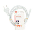 Pikkukuva 3 / 3: Sähköjohto | Euro Uros | IEC-320-C7 | Suora | Suora | Niklattu | 2.00 m | Litteä | PVC | Valkoinen | Label