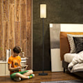 Miniatyrbillede 3 af 10: Standerlampe, standerlampe med stoflampeskærm, E27 fatning, standerlampe standerlampe med fodkontakt til stue, soveværelse, ekskl. pære, hvid |