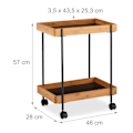 Miniatyrbillede 4 af 8: Serveringsvogn i sort bambus med 2 hylder