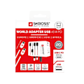 Miniatyrbild 6 av 6: Reseadapter 2-polig världsreseadapter med integrerad Dual USB-laddare (1x USB C & 1 x USB) 45 Watts strömförsörjning