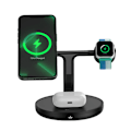 Miniatyrbillede 1 af 9: 3-i-1-stativ induktiv oplader til iPhone Apple Watch AirPods + USB-C-kabel 1m sort