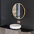 Miniatyrbillede 8 af 10: Badeværelsesspejl Med Led Rundt Vægspejl Ø50 Cm, Memory Funktion, Ip44, Til Stue & Soveværelse, Guld, Aluminium