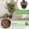 Miniatyrbillede 5 af 5: Kunstig Camellia Tree Falsk Blomstrende Camellia Plante Grøn + Gul