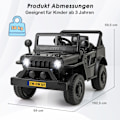 Miniatyrbild 2 av 5: Barnbil med 12 V batteri elbil med fjärrkontroll 3 hastigheter svart 102,5 x 64 x 59,5 cm