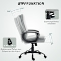 Miniatyrbillede 7 af 10: Kontorstol Ergonomisk skrivebordsstol med armlæn, højdejusterbar drejestol med vippefunktion, linnedlook, polstret computerstol, grå