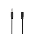 Pikkukuva 1 / 3: Stereoäänikaapeli | 3.5 mm uros | 3.5 mm naaras | Niklattu | 1.00 m | Pyöreä | Musta | Label
