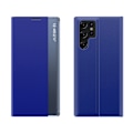Miniatyrbillede 1 af 2: Case cover til Samsung S24 Ultra med magnetisk klap Ny Sleep View Case blå