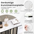Miniatyrbillede 5 af 5: 100 cm imiteret marmor konsolbord med justerbare fodpuder og metalstel og anti-tip sæt