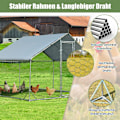 Miniatyrbild 4 av 5: Stort hönshus i metall med vattentätt och soltätt överdrag galvaniserat utomhushus för djur i silver