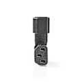 Miniatyrbillede 2 af 5: Udvidelse Plug | IEC-320-C13 | IEC-320-C14 | Venstrevinklet | Nikkelplateret | PVC | Sort | Box | 1 stk.