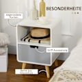 Miniatyrbillede 5 af 10: Sengebord Med Skuffe Og Åbent Rum, Sidebord, Hvid, 40X38X58Cm