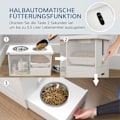Miniatyrbillede 5 af 10: 2-i-1 forhøjet hundeskål Højdejusterbar foderskål med stativ opbevaringsplads 2 x 2L skåle i rustfrit stål Langsom fodermåtte Foderstation Hundeskåle