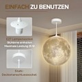 Pikkukuva 8 / 10: 3D Moon Pendant Light -riippuva valaisin APP-ohjauksella, musiikki Kuulamppu kattolamppu CCT- ja RGB-värinvaihtajalla keittiöön, ruokasaliin, kermanva