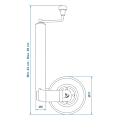 Pikkukuva 7 / 7: Jockey-pyörä 60mm metallivanne umpikumirenkaalla 220x65mm