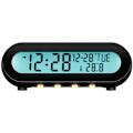 Miniatyrbillede 3 af 8: Clock Radio Temp/Fugtighed USB-C/Batteridrift Sort