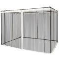 Miniatyrbillede 1 af 10: Myggenet 3X3 Gazebo 4 Sidepaneler Fly Net Zip Nylon Mesh Sort