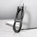 Miniatyrbillede 5 af 9: Holdbart nylonkabel USB-C 2A 3M sort og grå
