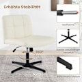 Miniatyrbild 5 av 5: Kontorsstol utan armstöd Skrivbordsstol med bred sits &amp; Rocker funktion konstläder för hemmakontor beige