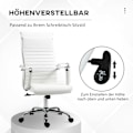 Miniatyrbillede 5 af 10: Kontorstol med vippefunktion, stålfødder, ergonomiske, 360° drejelige hjul, imiteret læder, bæreevne 120 kg, 54 x 62 x 104-114 cm, hvid