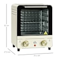 Pikkukuva 4 / 10: Miniuuni 15L, 1 tunnin ajastin, 60-230°C, pizzauuni kiertoilmalla, 1000 W, miniuuni uunipeltisarjalla, murupelti, kermanvalkoinen