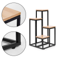 Miniatyrbillede 5 af 8: Blomsterstander, blomsterhylde, dekorationer, 4 hylder, metal MDF, lys valnød ModernHome