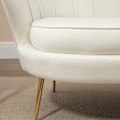 Miniatyrbillede 10 af 10: 2 Pers. Sofa Sofa Polstret Sofa Loveseat Armlæn Fløjl Op Til 150 Kg Living Room Soveværelse Creme 130X77X77Cm