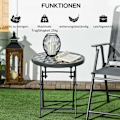 Miniatyrbillede 6 af 10: Foldebord Sidebord Glasplade Campingbord Sort 45X45X50Cm