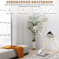 Miniatyrbillede 1 af 5: 178 cm kattetræ med sisal kradsestolper & 3 varme liggeflader & plysbolde grå