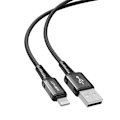 Pikkukuva 2 / 9: MFI-kaapeli iPhonelle USB - Lightning 2.4A 1.2m musta