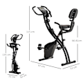 Miniatyrbillede 4 af 10: Motionscykel 2-I-1 Cykeltræner Hjemmetræner Folde Motionscykel Med 8 Niveauer Af Justerbar Magnetisk Modstand Og 1 Par Stålspændereb