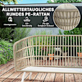 Miniatyrbillede 6 af 10: Havemøbelsæt af polyrattan loungesæt med 2 sofastole bordhynder vejrbestandig siddegruppe til 4 personer udendørs altanmøbelsæt havemøbler til have al