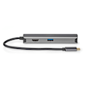 Miniatyrbillede 2 af 9: USB Multi-Port Adapter | USB 3.2 Gen 1 | USB-C™ Han | HDMI™ Hun / RJ45 Hun / 3x USB-A Hun | 5 Gbps | 0.20 m | Runde | Guldplateret | PVC | Antracit |