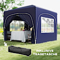 Miniatyrbillede 8 af 10: Lysthus 3x3m, vandafvisende, stabilt, vintertæt pop-up foldepavillon, UV-beskyttelse 50+, sammenfoldeligt partytelt, havetelt med 4 sidepaneler, lomme