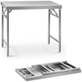 Miniatyrbillede 1 af 7: Spisebord i rustfrit stål, foldbart, 100 x 60 cm