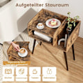 Miniatyrbillede 1 af 5: Sengebord sidebord med åbent rum sofabord med metal støtteben 50 x 32 x 58 cm rustik brun 1 stk.