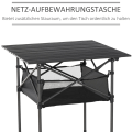 Miniatyrbillede 5 af 10: Campingbord Folde Aluminium Foldebord Letvægts Bærbar Med Mesh Taske Sort 70X70X69Cm